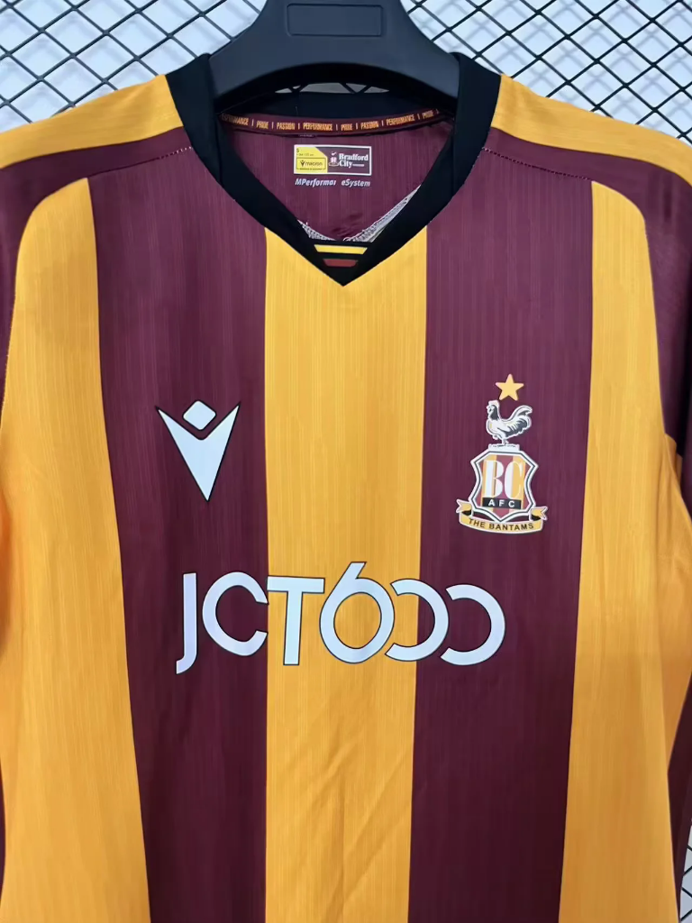 Bradford City 26/27 Macron/Yellow/Black Home Jersey