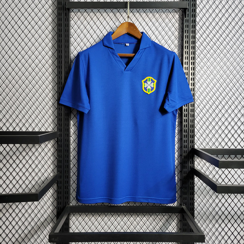 Brazil 1957/62 Vintage Retro Blue Away Jersey