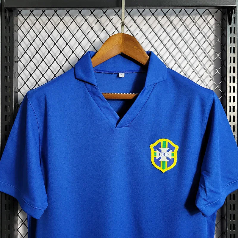 Brazil 1957/62 Vintage Retro Blue Away Jersey