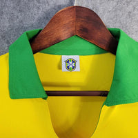 Brazil 1957 Vintage Retro Yellow Home Jersey