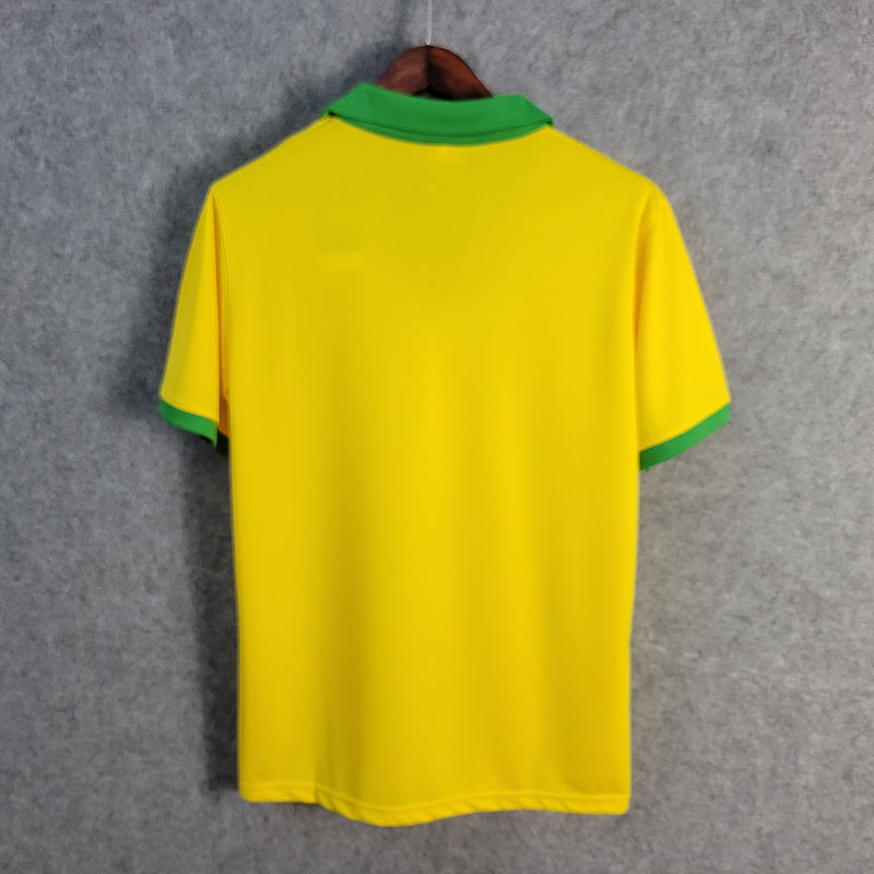 Brazil 1957 Vintage Retro Yellow Home Jersey