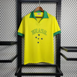 Brazil 1958 Vintage Retro Yellow Home Jersey