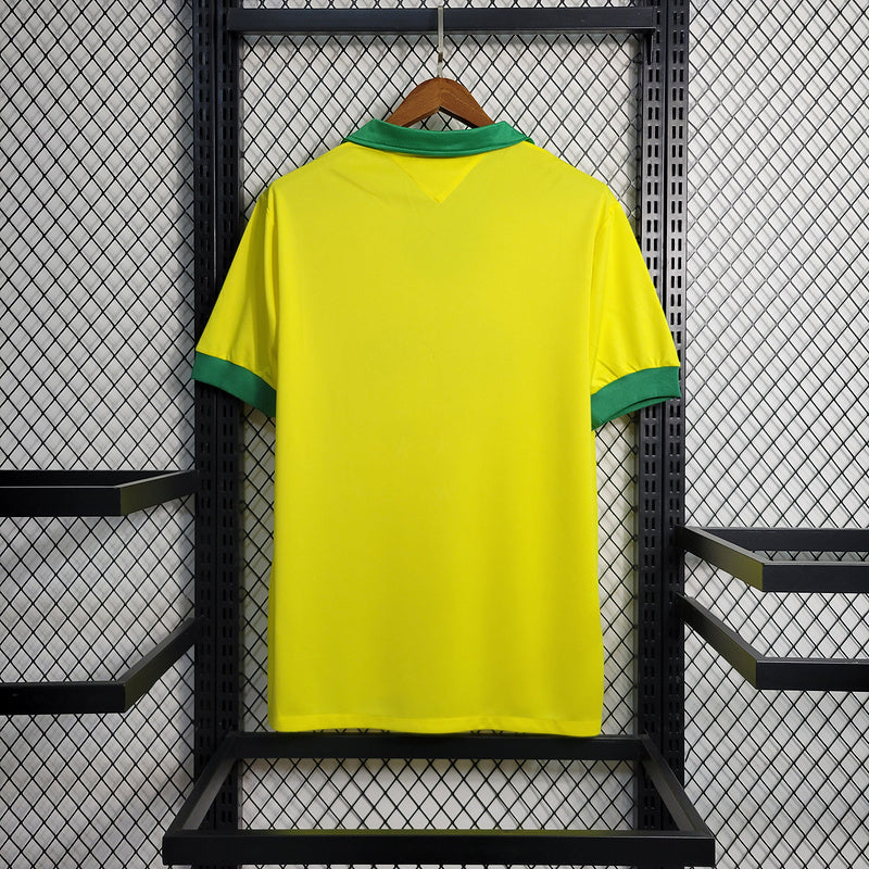 Brazil 1958 Vintage Retro Yellow Home Jersey