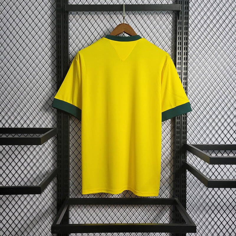 Brazil 1970 Vintage Retro Yellow Home Jersey