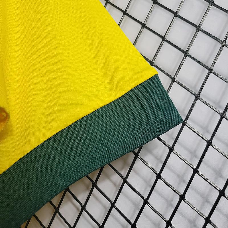 Brazil 1970 Vintage Retro Yellow Home Jersey