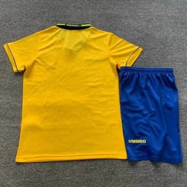 Brazil 1994 Vintage Retro Home Kids Jersey Set