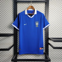 Brazil 1997 Vintage Retro Blue Away Jersey