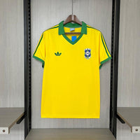 Brazil 1997 Vintage Retro Yellow Home Jersey