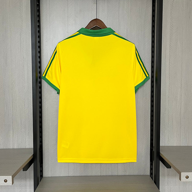 Brazil 1997 Vintage Retro Yellow Home Jersey
