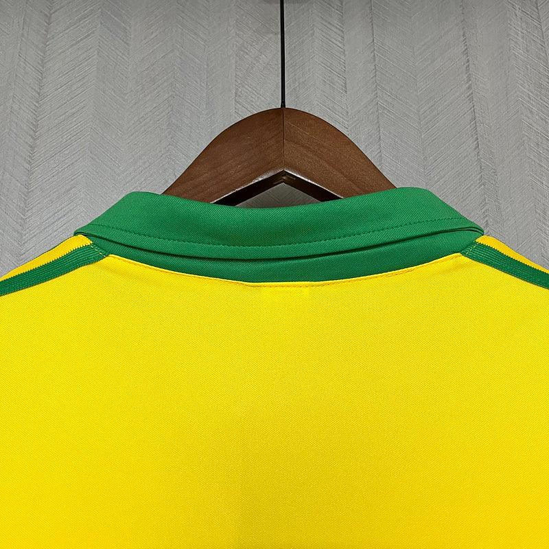 Brazil 1997 Vintage Retro Yellow Home Jersey