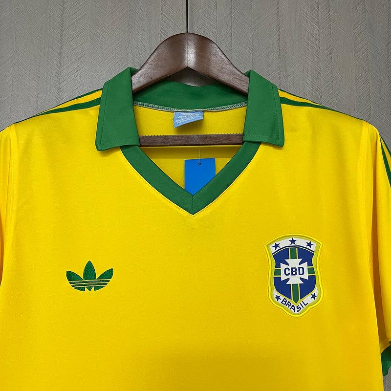 Brazil 1997 Vintage Retro Yellow Home Jersey
