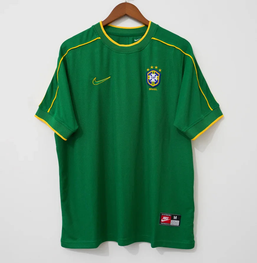 Brazil 1998 Vintage Retro Green Goalkeeper Jersey