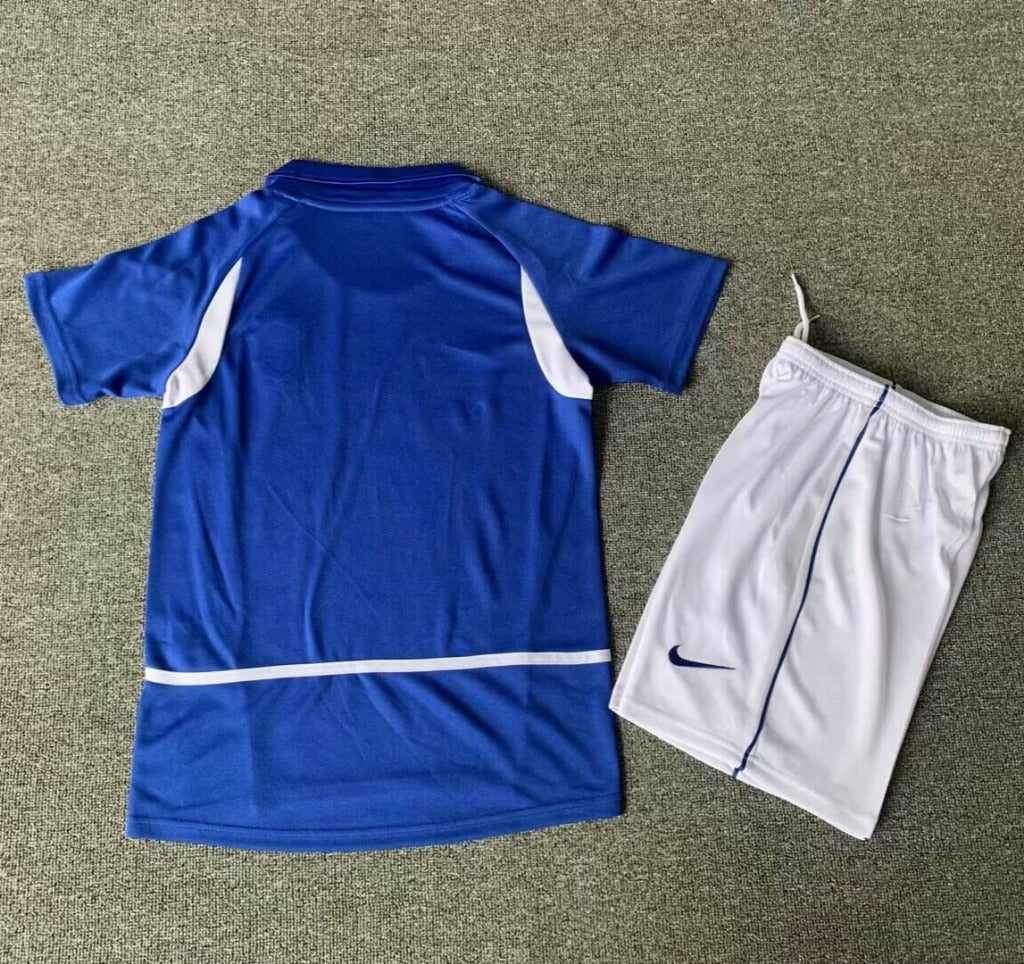 Brazil 2002 Vintage Retro Away Kids Jersey Set