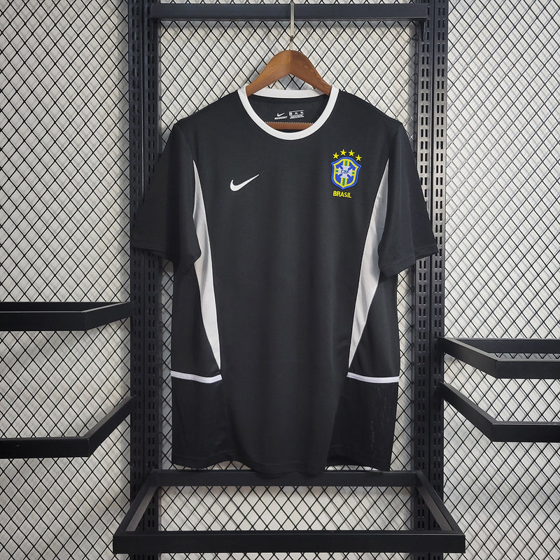 Brazil 2002 Vintage Retro Black Goalkeeper Jersey