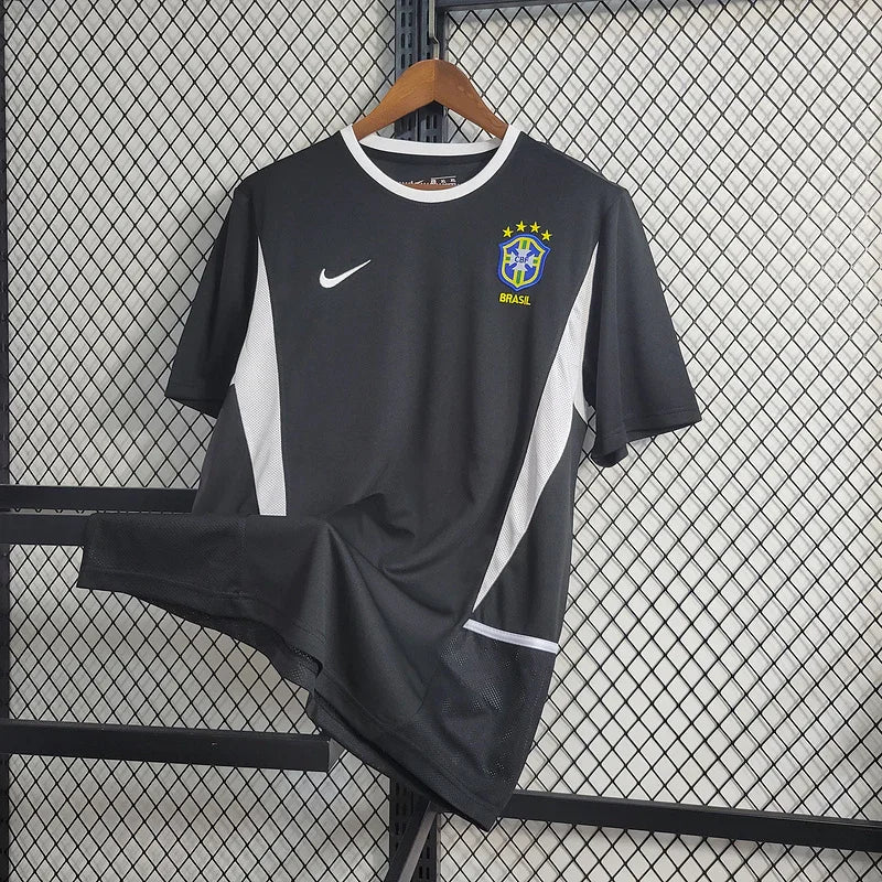 Brazil 2002 Vintage Retro Black Goalkeeper Jersey