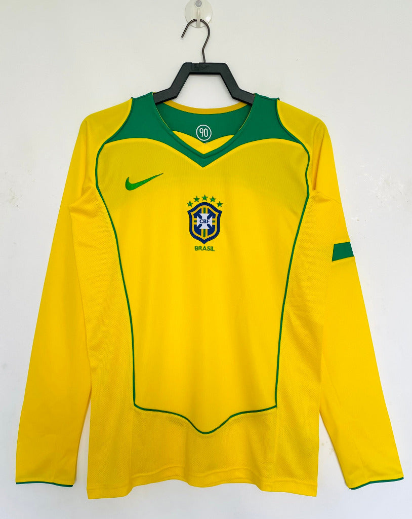 Brazil 2004 Retro Home Long Sleeve Jersey