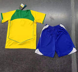 Brazil 2004 Vintage Retro Home Kids Jersey Set
