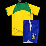 Brazil 2004 Vintage Retro Home Kids Jersey Set