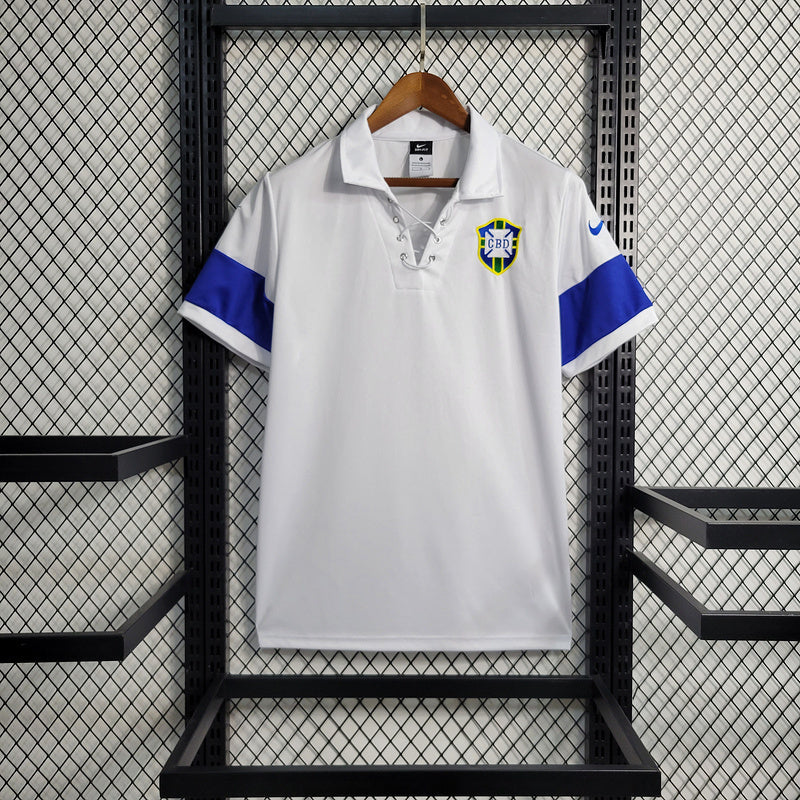 Brazil 2004 Vintage Retro White Away Jersey