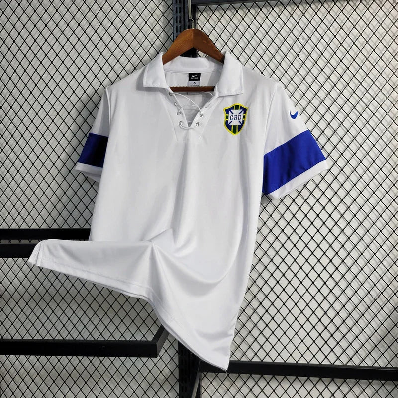 Brazil 2004 Vintage Retro White Away Jersey