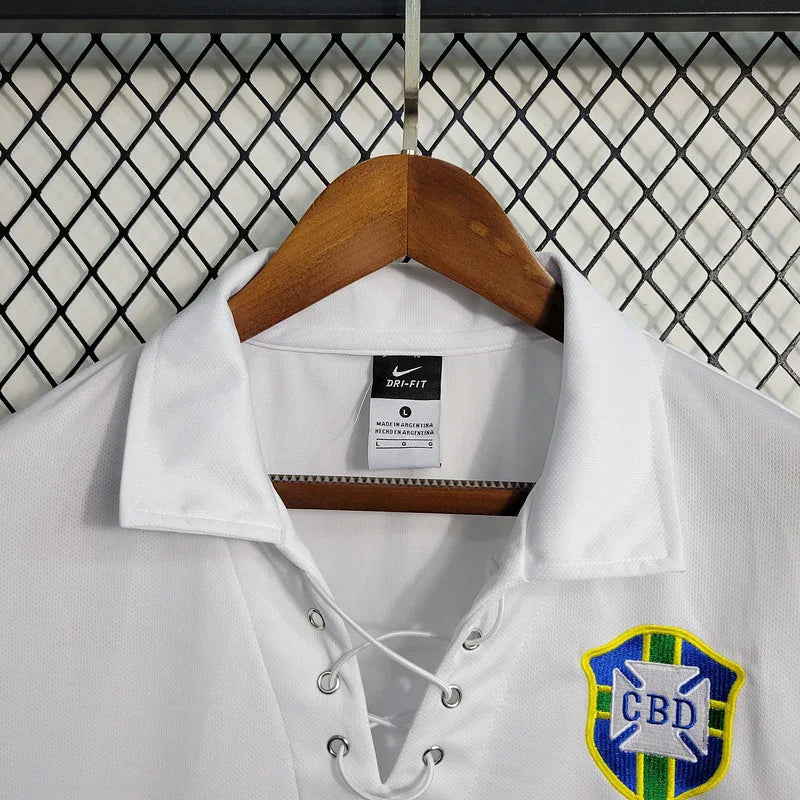 Brazil 2004 Vintage Retro White Away Jersey