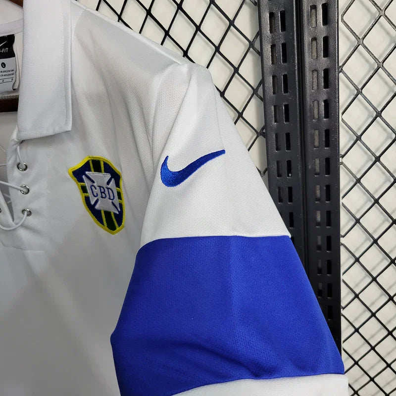 Brazil 2004 Vintage Retro White Away Jersey