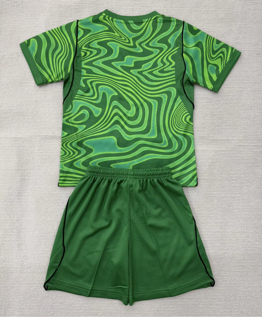 Brazil 2026 Bold Green Goalkeeper Kids Jersey Set