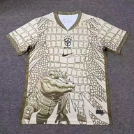 Brazil 2026 Cream/Metallic Gold Crocodile Graphic Special Version Jersey