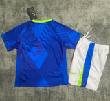 Brazil 25/26 Away Blue Kids Jersey Set