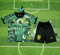 Brazil 25/26 Jesus the Redeemer Green Kids Jersey Set