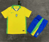 Brazil 25/26 Yellow/Green Home Kids Jersey Set