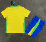 Brazil 25/26 Yellow/Green Home Kids Jersey Set
