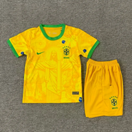 Brazil 25/26 Yellow Jesus Special Kids Jersey Set