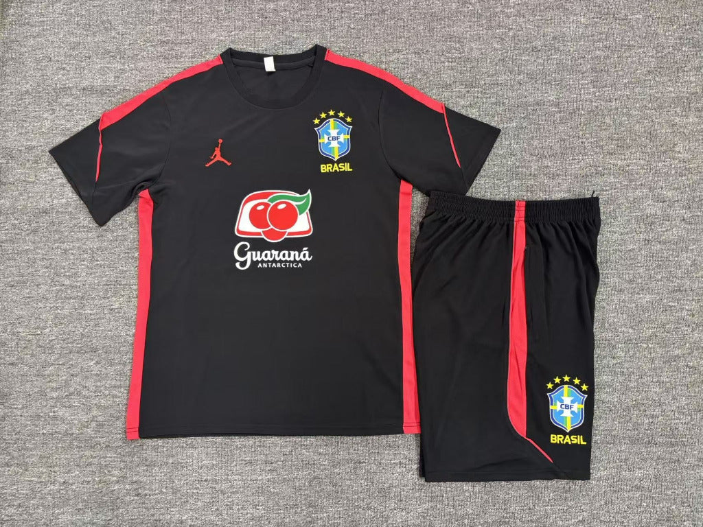 Brazil 26/27 Black/Red Training Kids Jersey Set