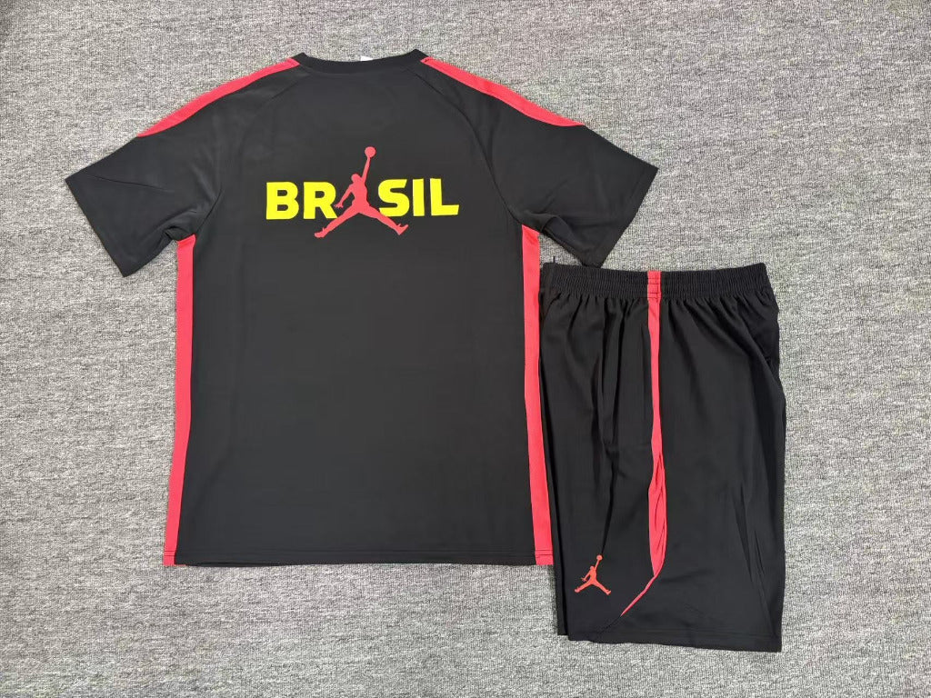 Brazil 26/27 Black/Red Training Kids Jersey Set