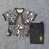 Brazil 26/27 Black/White Goalkeeper Kids Jersey Set
