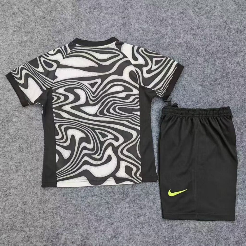 Brazil 26/27 Black/White Goalkeeper Kids Jersey Set