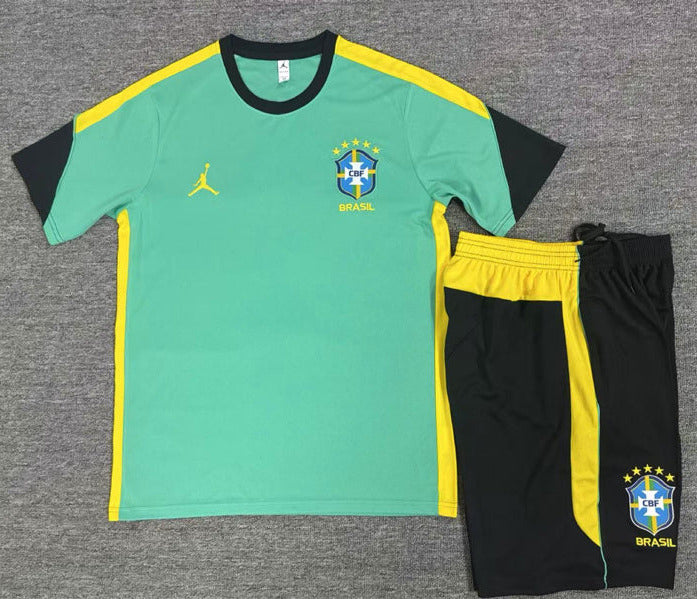 Brazil 26/27 Green/Yellow/Black Training Kids Jersey Set
