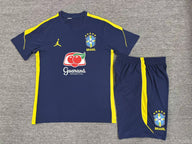 Brazil 26/27 Navy/Yellow Training Kids Jersey Set