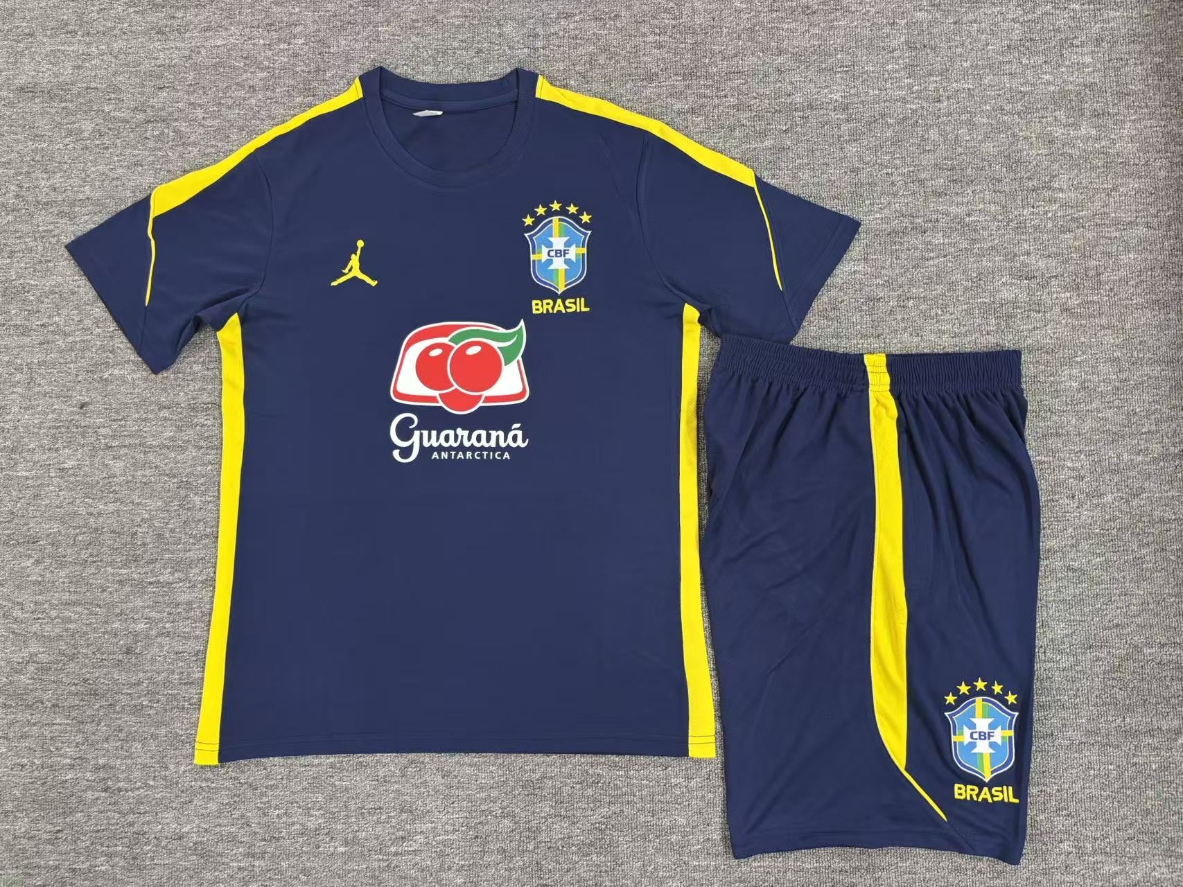 Brazil 26/27 Navy/Yellow Training Kids Jersey Set