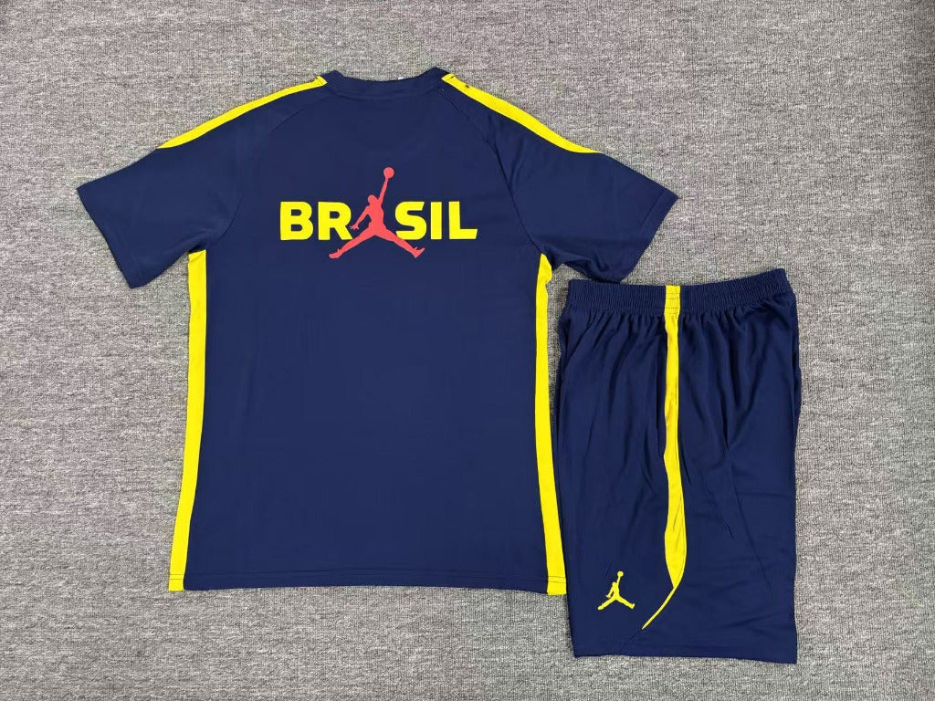 Brazil 26/27 Navy/Yellow Training Kids Jersey Set