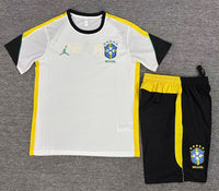 Brazil 26/27 White/Yellow/Black Training Kids Jersey Set