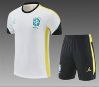 Brazil 26/27 White/Yellow/Black Training Kids Jersey Set