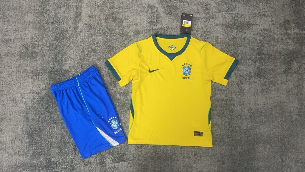 Brazil 26/27 World Cup Home Kids Jersey Set