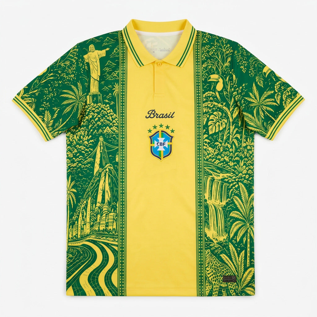 Brazil 26/27 Yellow/Green Special Edition Iconic Polo Shirt