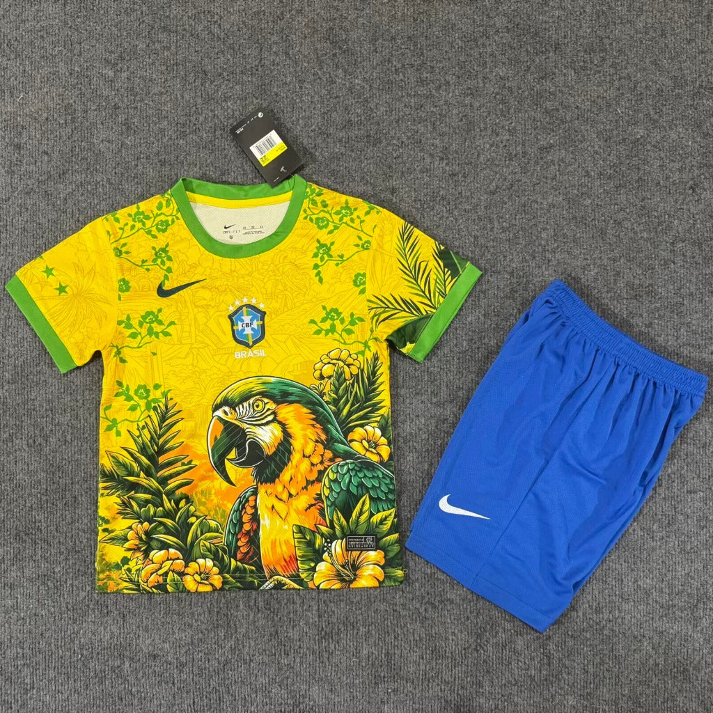 Brazil 26/27 Yellow/Green Special Training Kids Jersey Set