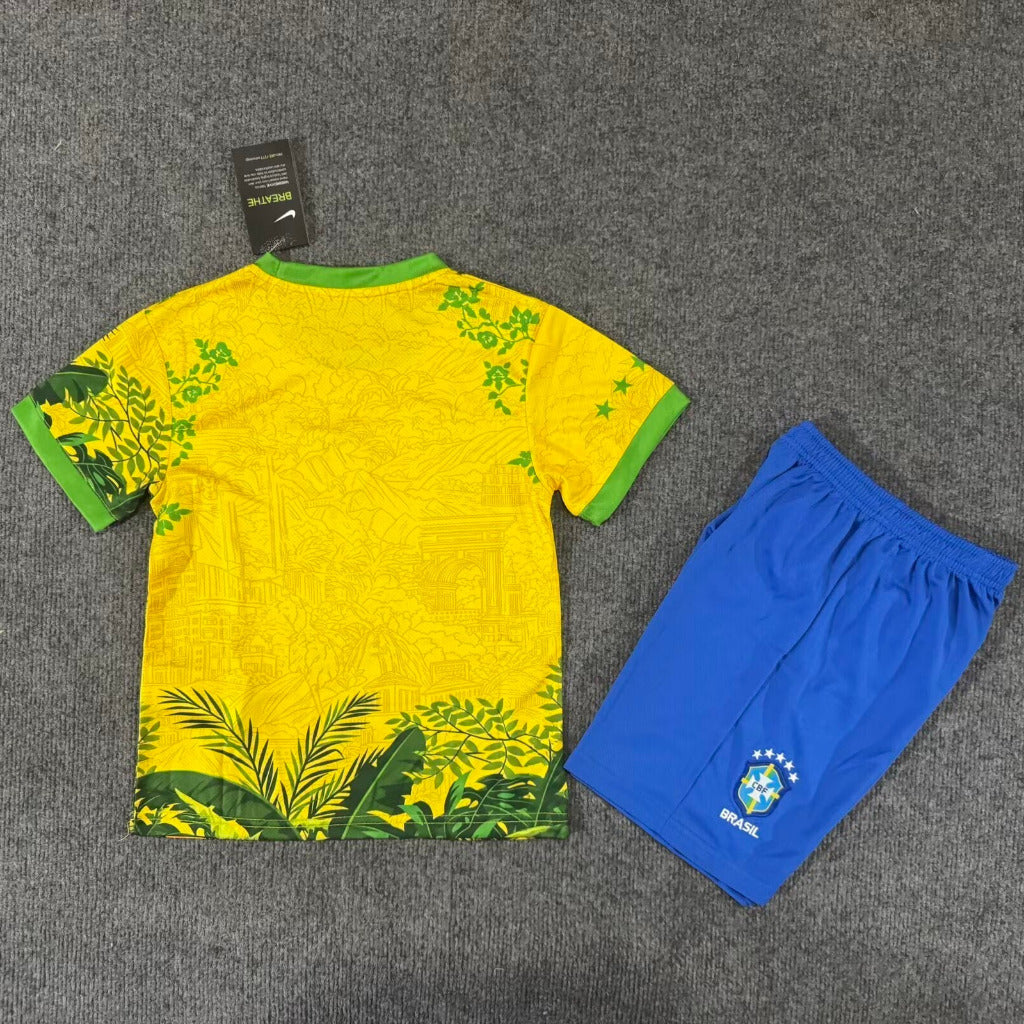 Brazil 26/27 Yellow/Green Special Training Kids Jersey Set