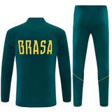Brazilian 26/27 Dark Green with Yellow Trim Training Tracksuit Set