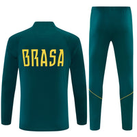 Brazilian 26/27 Dark Green with Yellow Trim Training Tracksuit Set