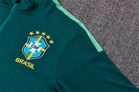 Brazilian 26/27 Dark Green with Yellow Trim Training Tracksuit Set
